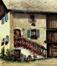 Balcon fleuri, Bernex ©Jean Guennal